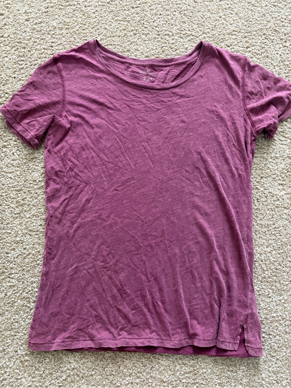 Grace & Lace Short Sleeve Scoop Tee in Plum